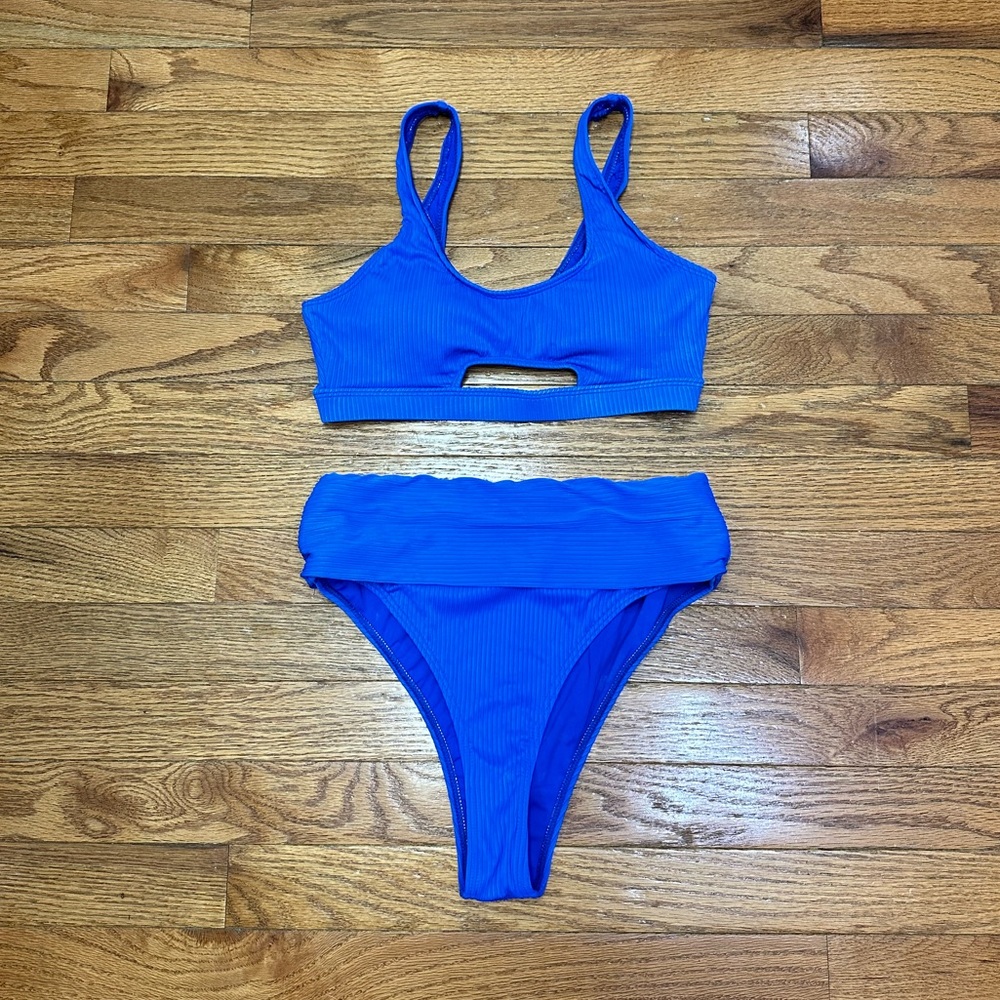 Fashion Nova Splashing Away 2 Piece Bikini - Blue